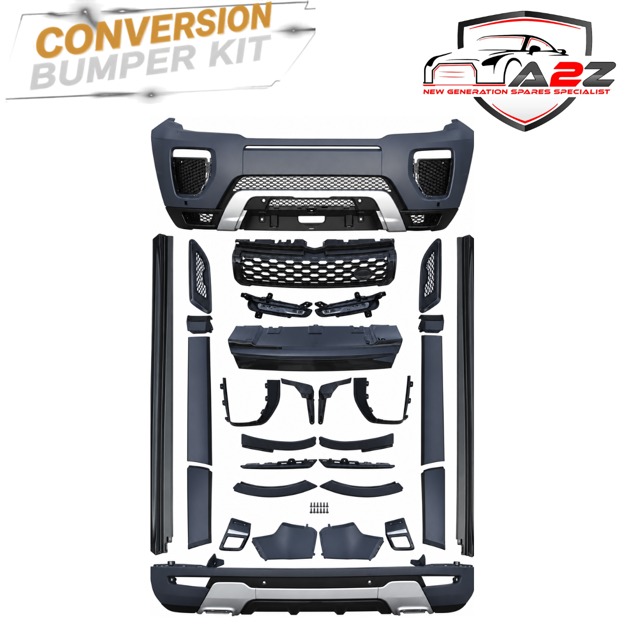 Conversion Bumper Body Kit Compatible With Land Range Rover Evoque 2010-2015 Upgrade To Land Range Rover Evoque 2017 (Shipping Cost Not Included In Price)