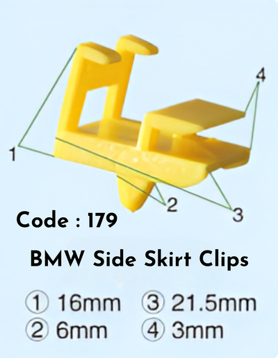 Side Skirt Clips {Set Of 10} Code:179 Compatible With BMW