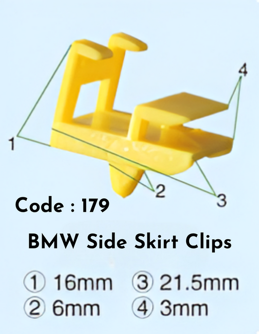 Side Skirt Clips {Set Of 10} Code:179 Compatible With BMW