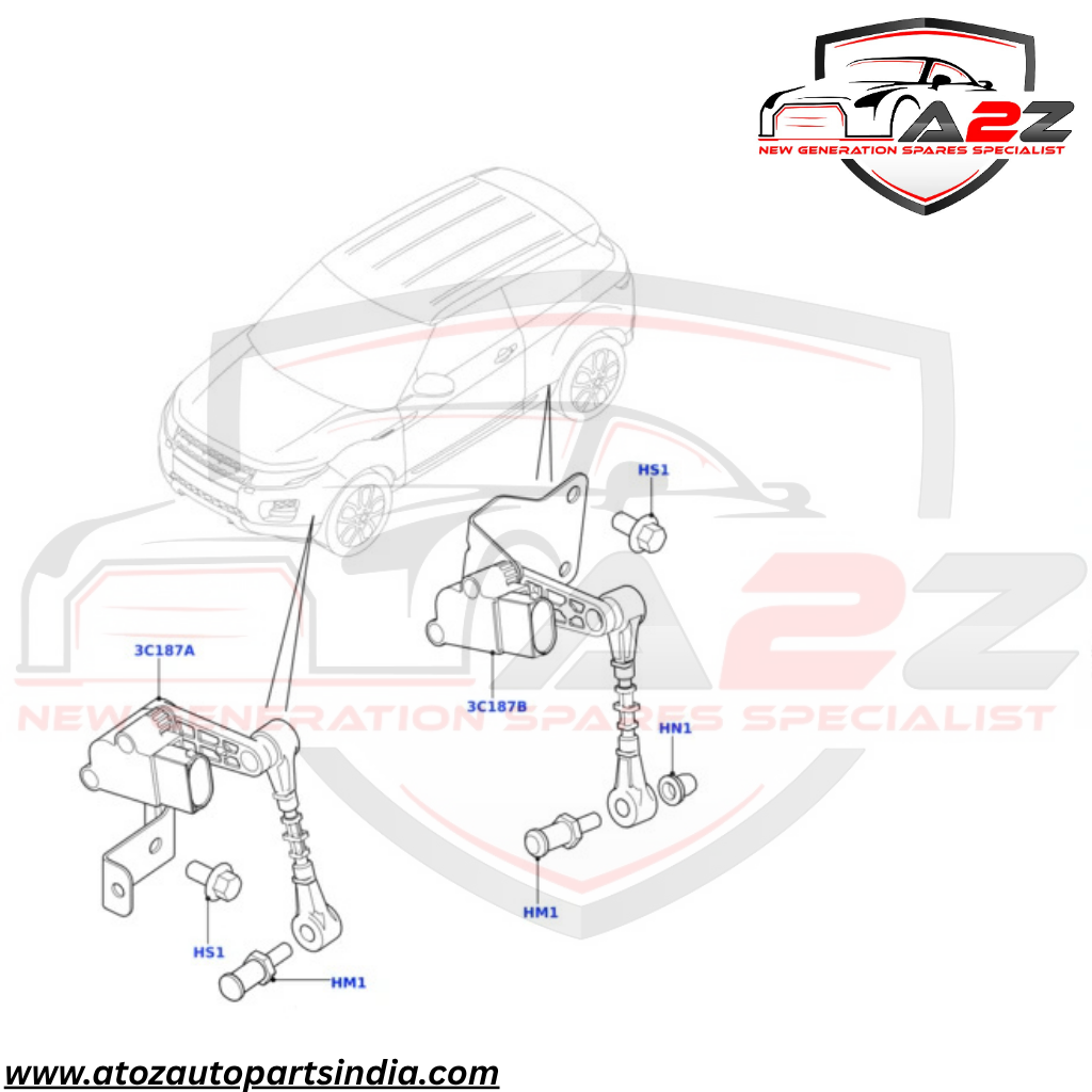 Rear Height Level Sensor Right LR024222 Compatible With LAND ROVER RANGE ROVER EVOQUE (L538) & RANGE ROVER EVOQUE Convertible (L538) & RANGE ROVER EVOQUE VAN (L538)