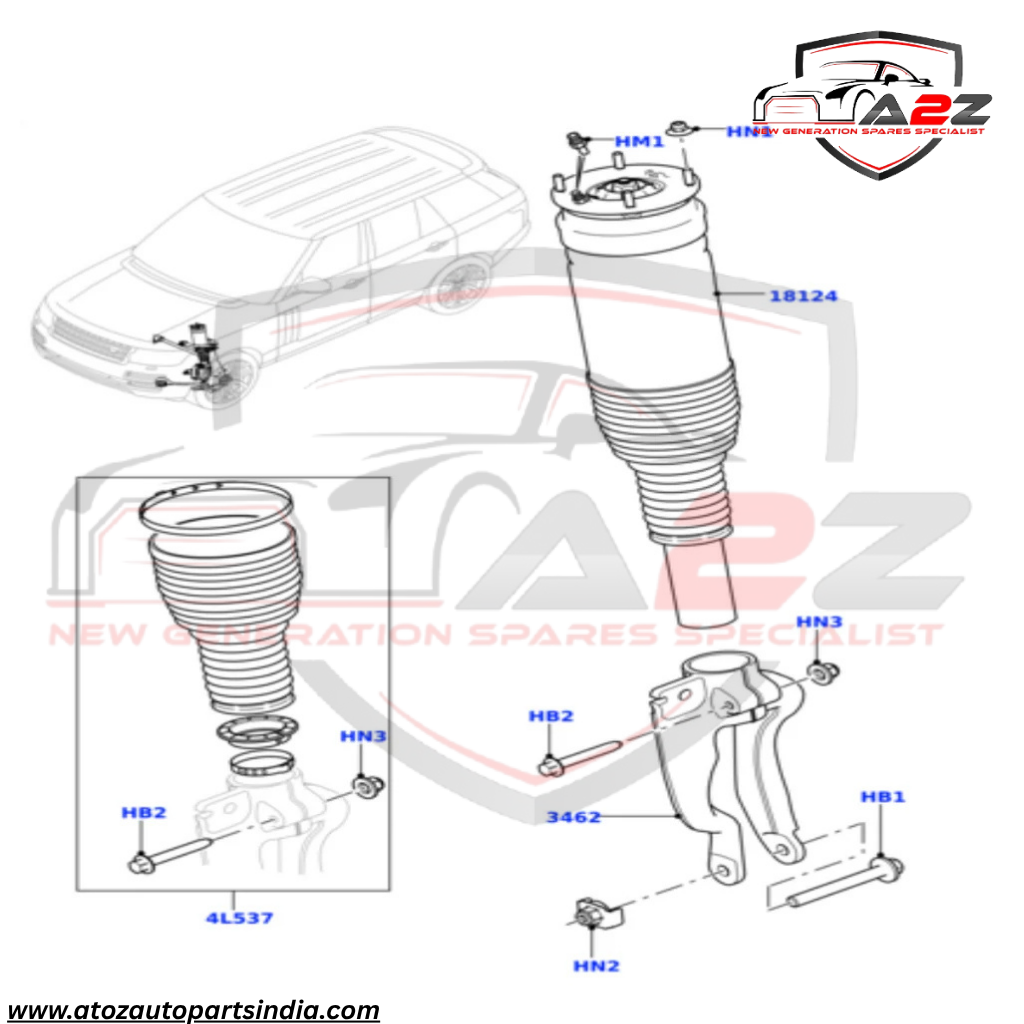 Front Left Air Suspension Shock Absorber Strut LR038804 LR087094 LR056926 Compatible With LAND ROVER RANGE ROVER IV (L405)