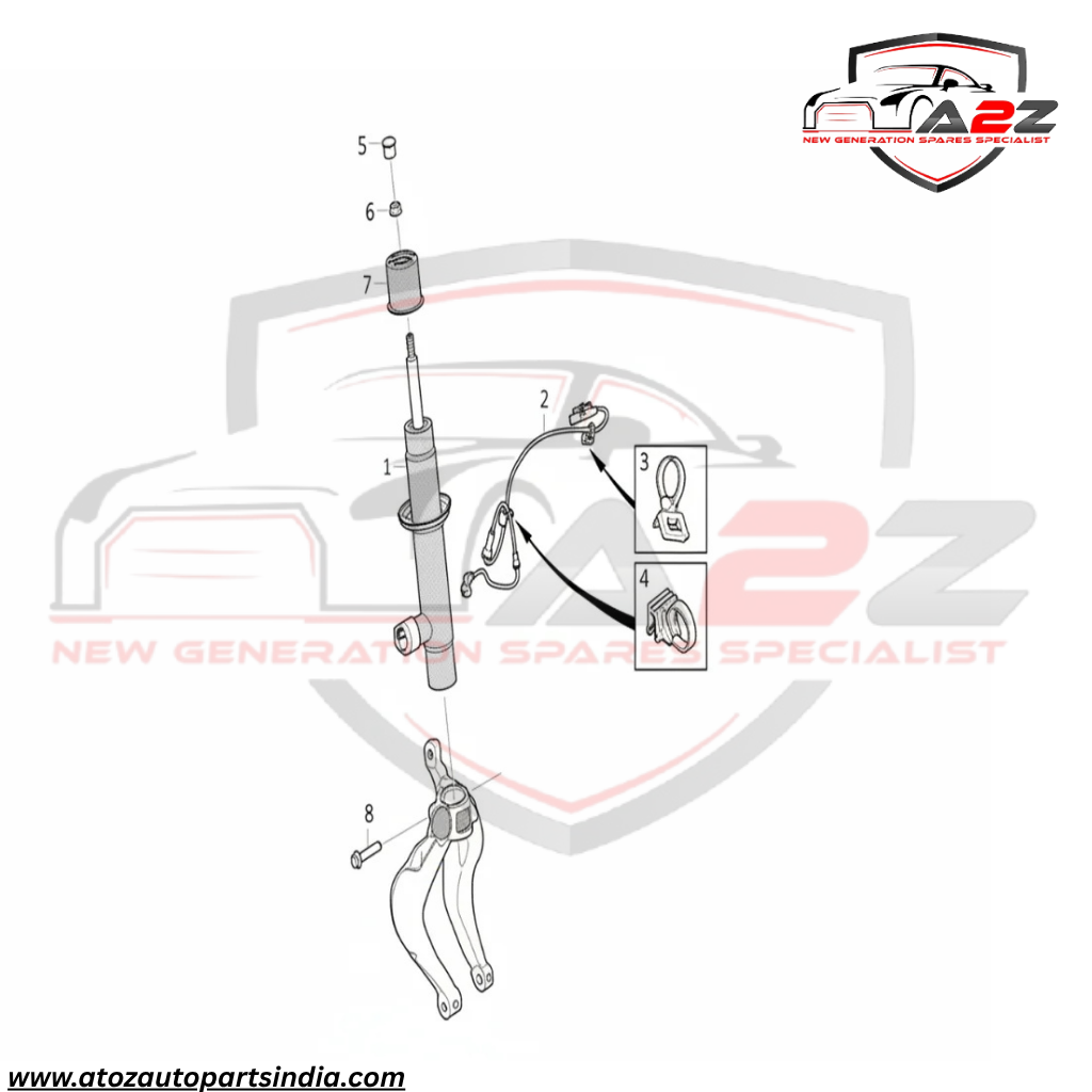 Front Right Air Suspension Shock Absorber Strut 31476798 31658443 Compatible With VOLVO S90 & V90 (2017-25)