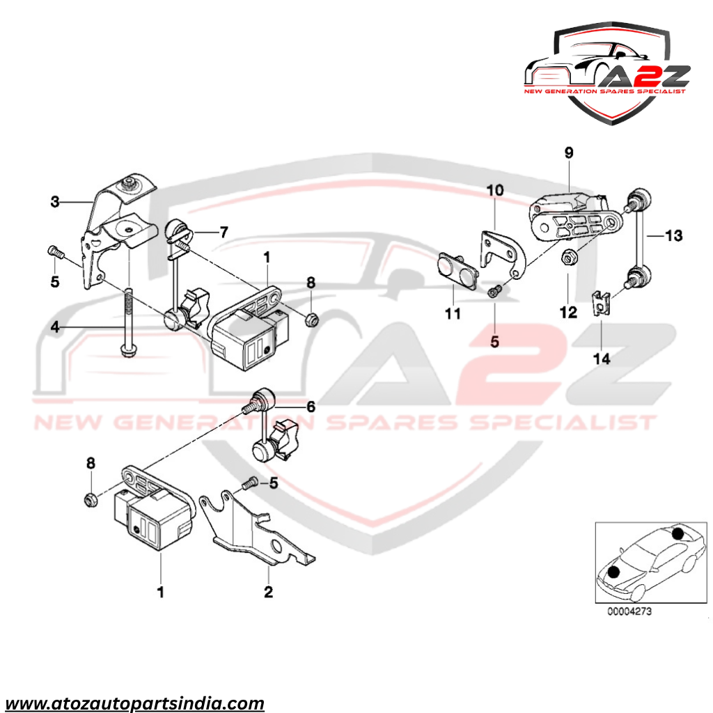 Headlight Level Sensor 37146784697 37140141445 37141093698 37141093700 37146763738 37146778812 Compatible With BMW 3 Series E90 & 5 Series E60 & 7 Series E65, E66, E67 Z4 Roadster E89