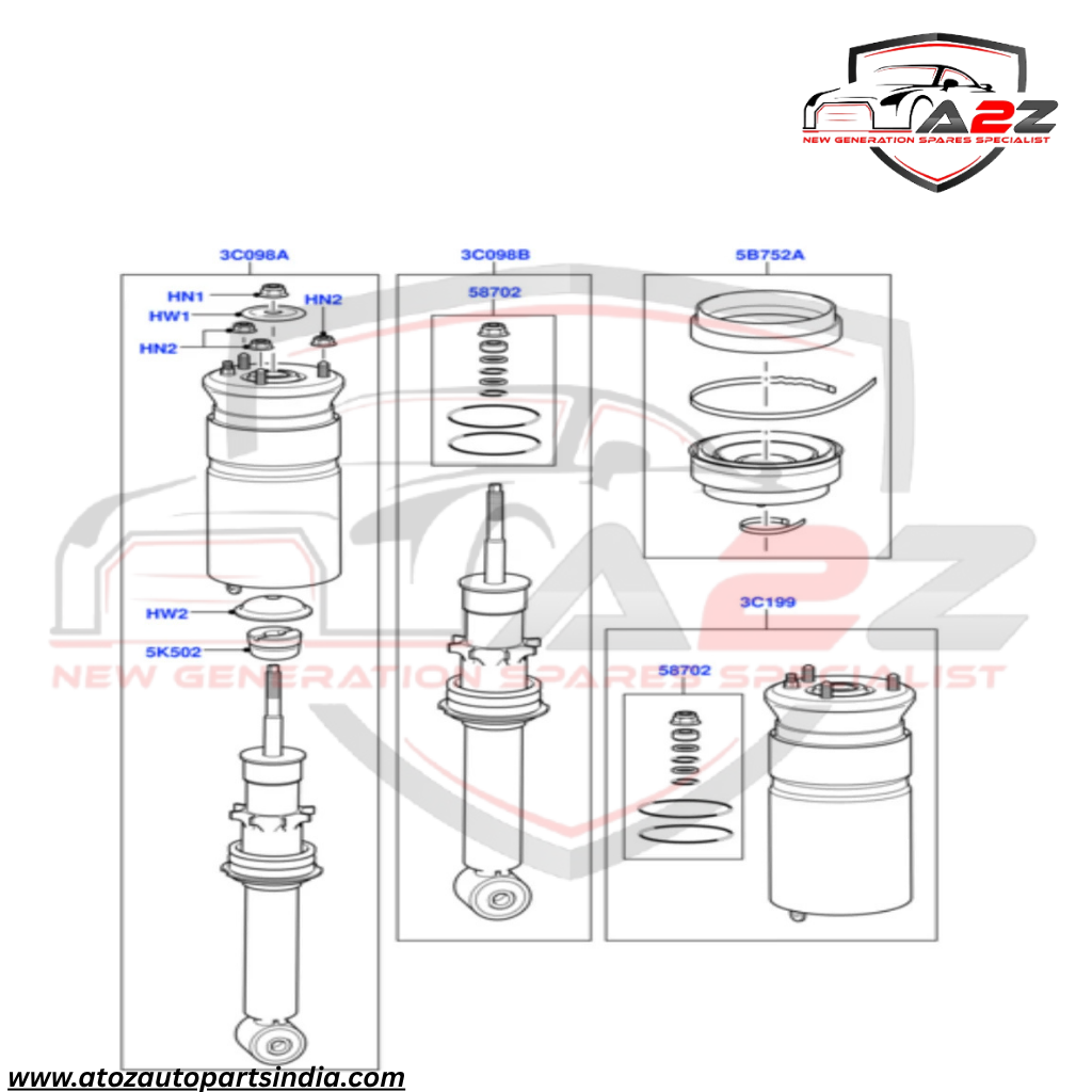 Front Air Suspension Shock Absorber Strut LR018398 LR032646 RNB501250 RNB501580 Compatible With LAND ROVER DISCOVERY IV (L319) | LR4 & L320