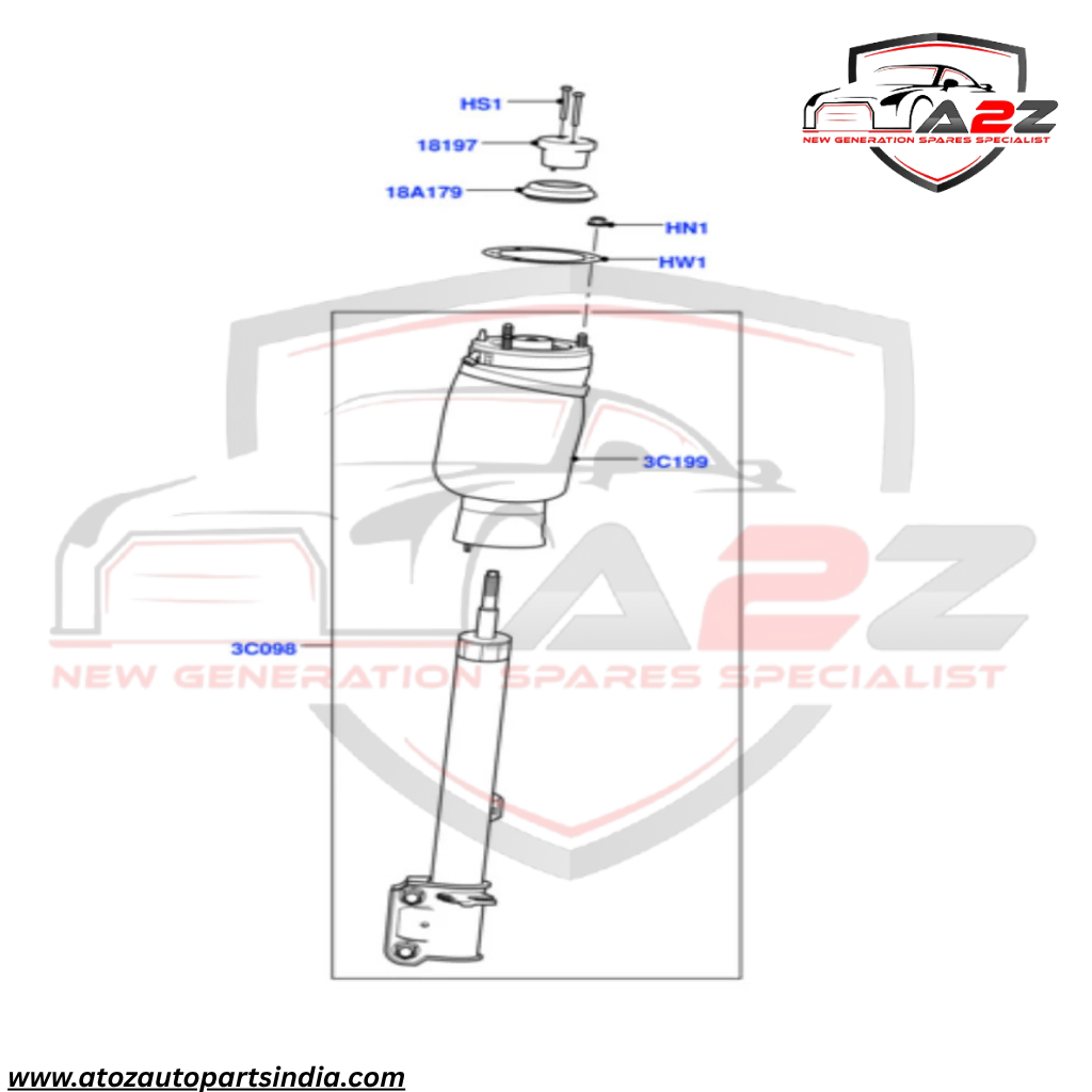 Front Left Air Suspension Shock Absorber Strut LR012885 LR012886 LR032567 Compatible With LAND ROVER RANGE ROVER III (L322)