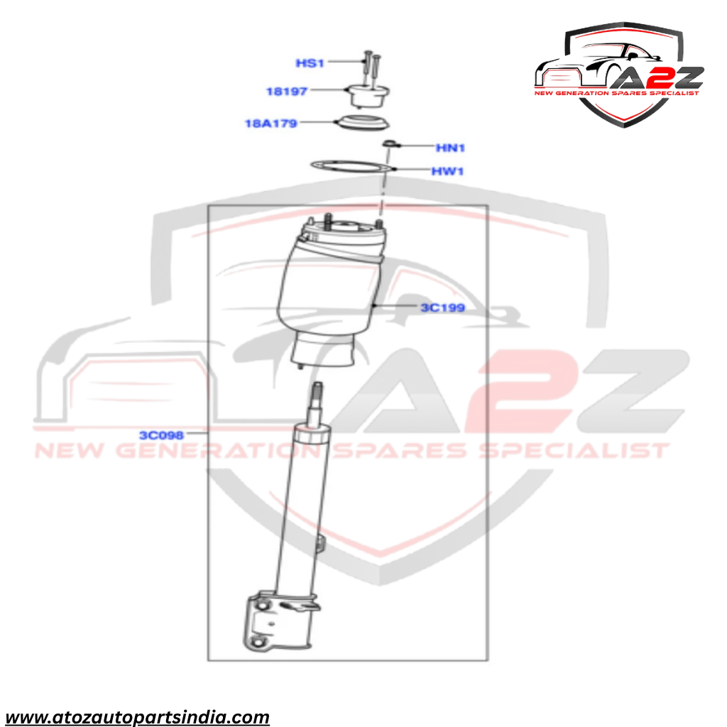 Front Right Air Suspension Shock Absorber Strut LR012859 LR012860 LR032560 LR087081 Compatible With LAND ROVER RANGE ROVER III (L322)