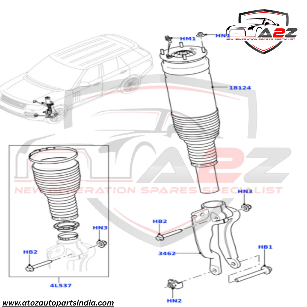 Front Right Air Suspension Shock Absorber Strut LR052773 LR038800 LR087093  LR056924 Compatible With LAND ROVER RANGE ROVER IV (L405)