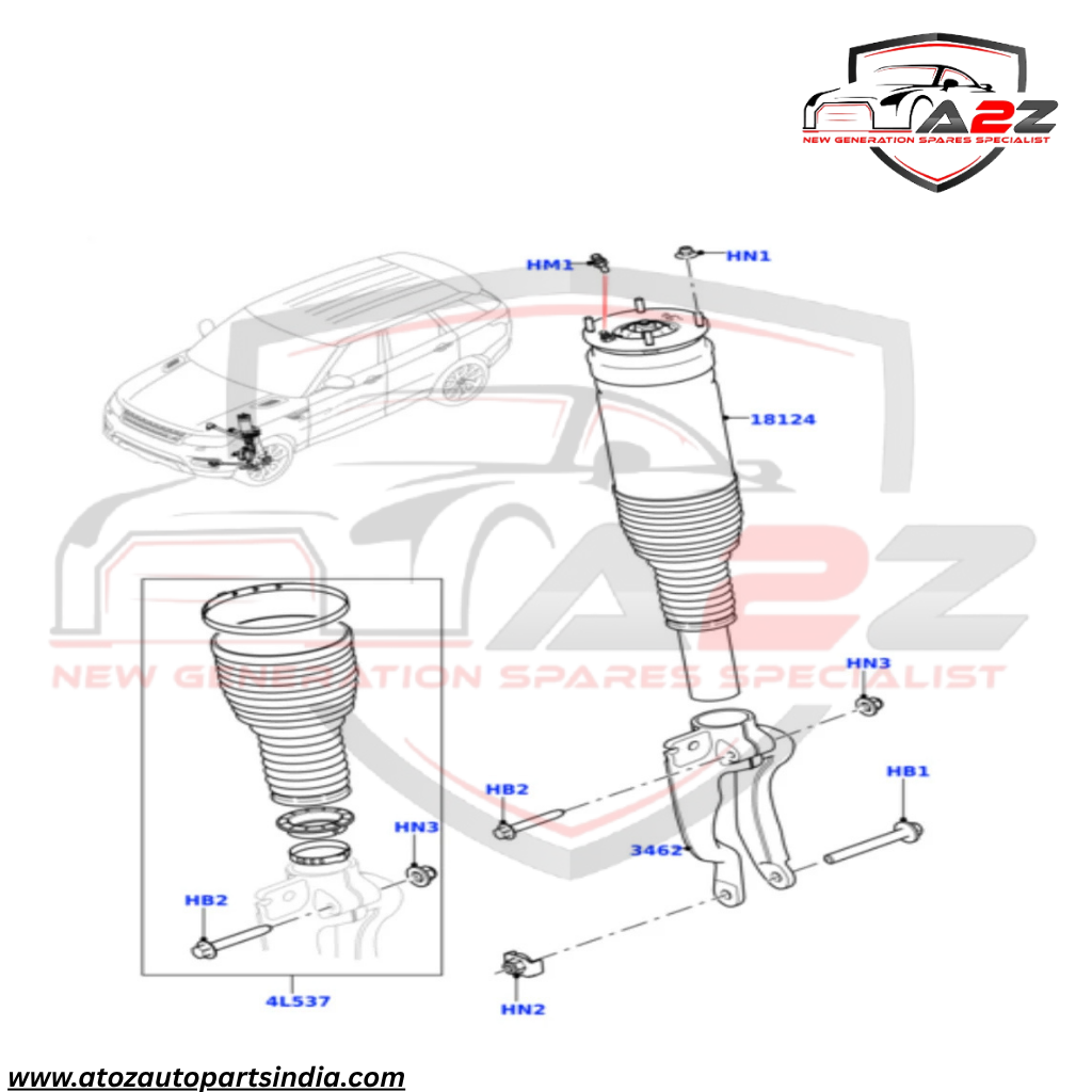 Front Right Air Suspension Shock Absorber Strut LR072215 LR060399 LR060401 LR060402 LR060403 Compatible With LAND ROVER RANGE ROVER SPORT II (L494)