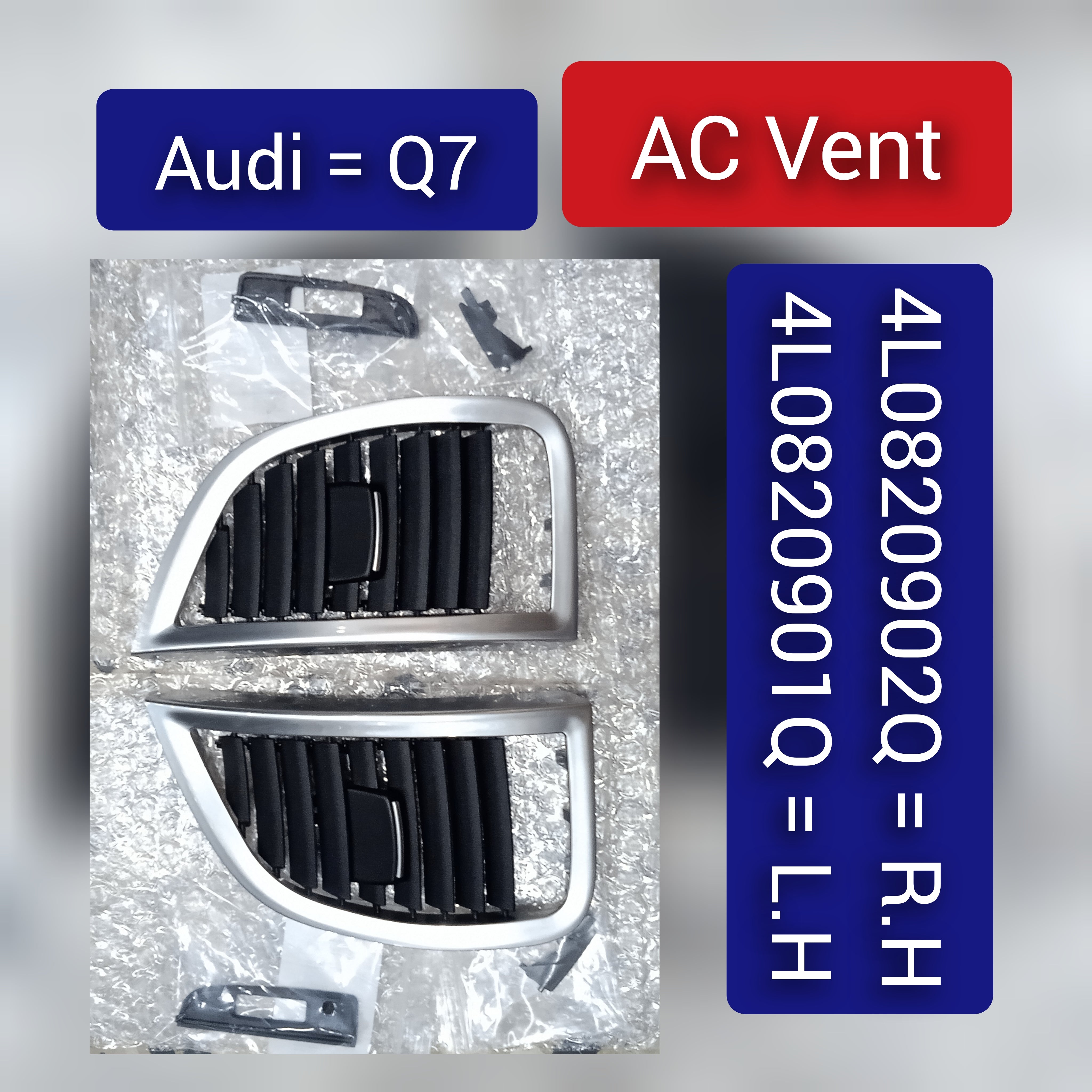 Black Ac Vent Grille Right  4L0820902Q & Left 4L0820901Q Compatible With Audi Q7