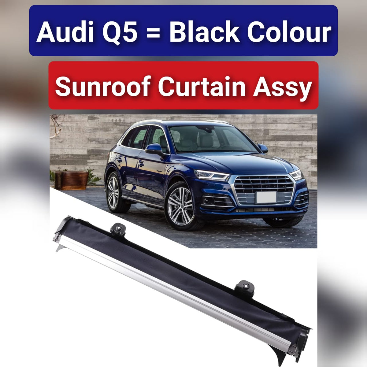 Black Sunroof Curtain Cover 1K9877307B Compatible With AUDI Q5 (8RB) & SKODA SUPERB II (3T4) & YETI (5L) & VW PASSAT B7 (362)