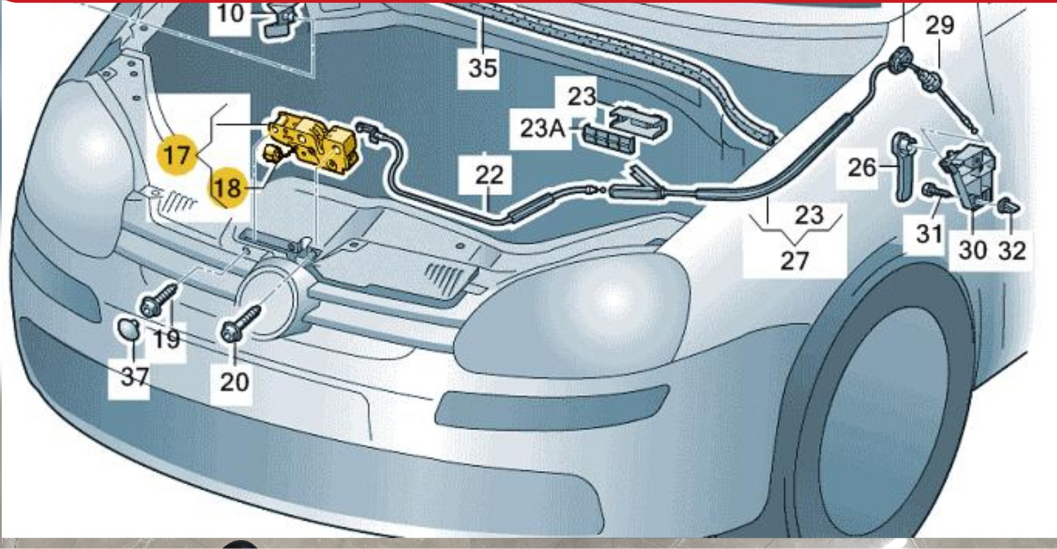 Bonnet Lock 1K1823509E Compatible With Audi/VW/Skoda/Porsche