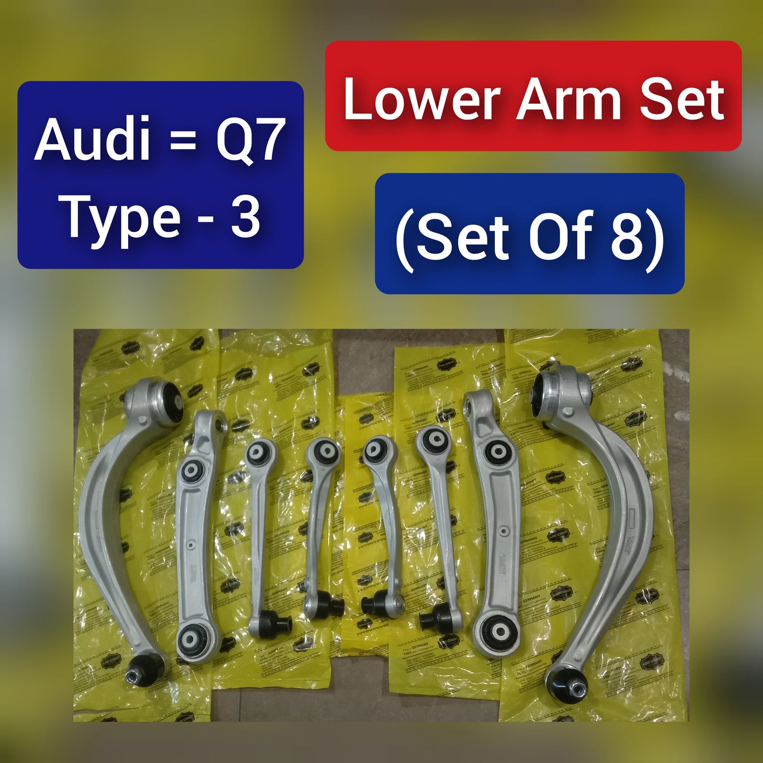 Front Lower Control Arm (Set Of 8) 4M0407505 4M0407506 4M0407509B 4M0407510B 4M0407156C 4W0407155C 4M0407695C 4M0407696C Compatible with AUDI Q7 (4MB, 4MG, 4MQ) T-3