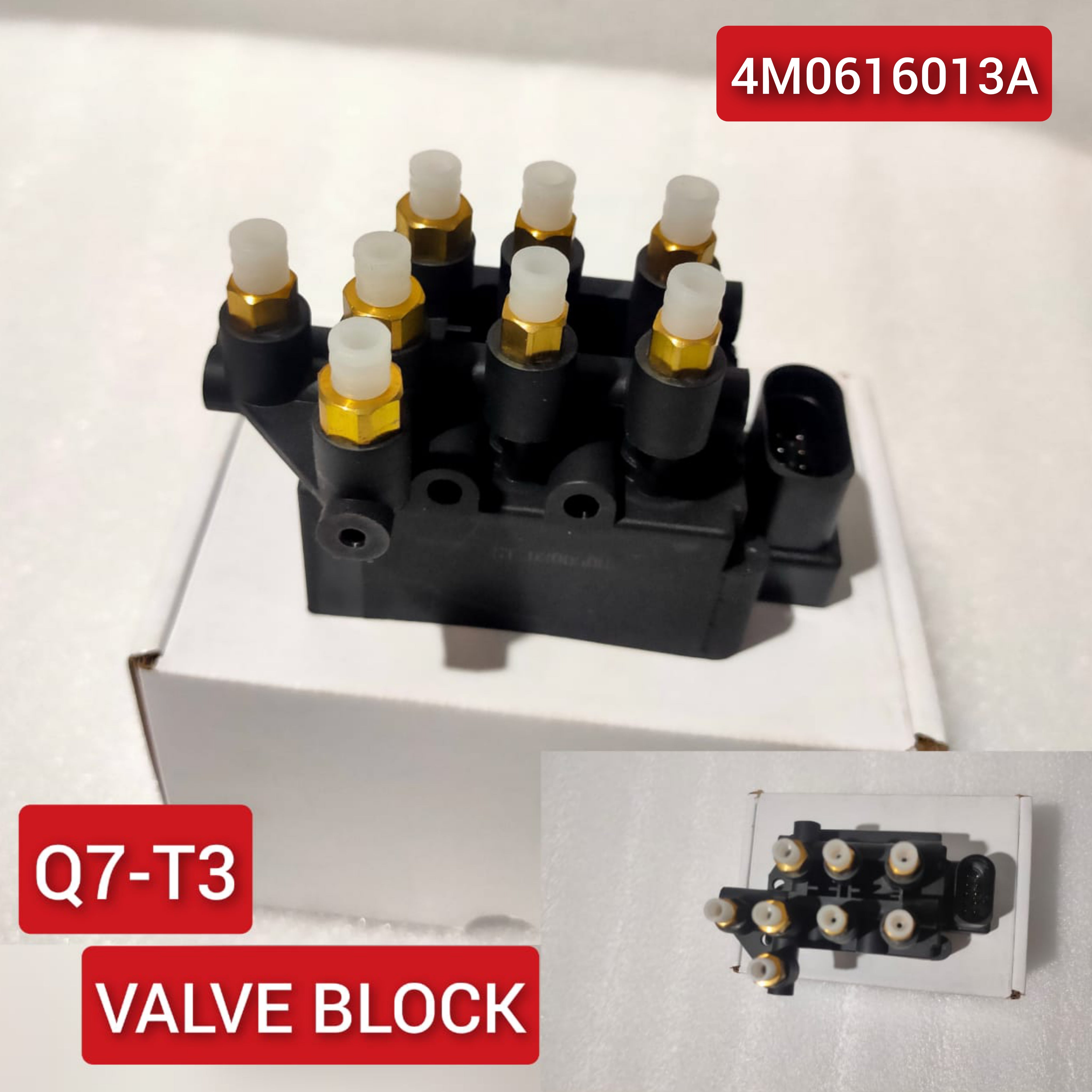 Air Suspension Solenoid Valve Block 4M0616013A Compatible With AUDI Q7 T-3 4MB, 4MG