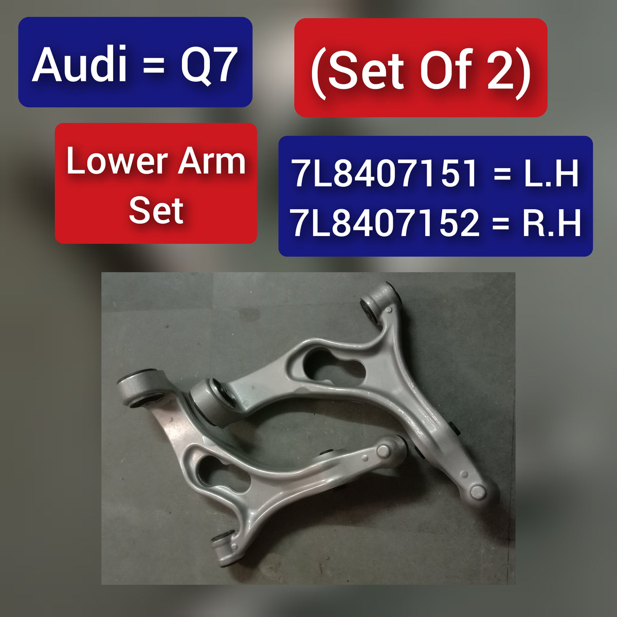 Front Lower Control Arm  (Set Of 2) Left 7L8407151F & Right 7L8407152F Compatible with AUDI Q7 (4LB)