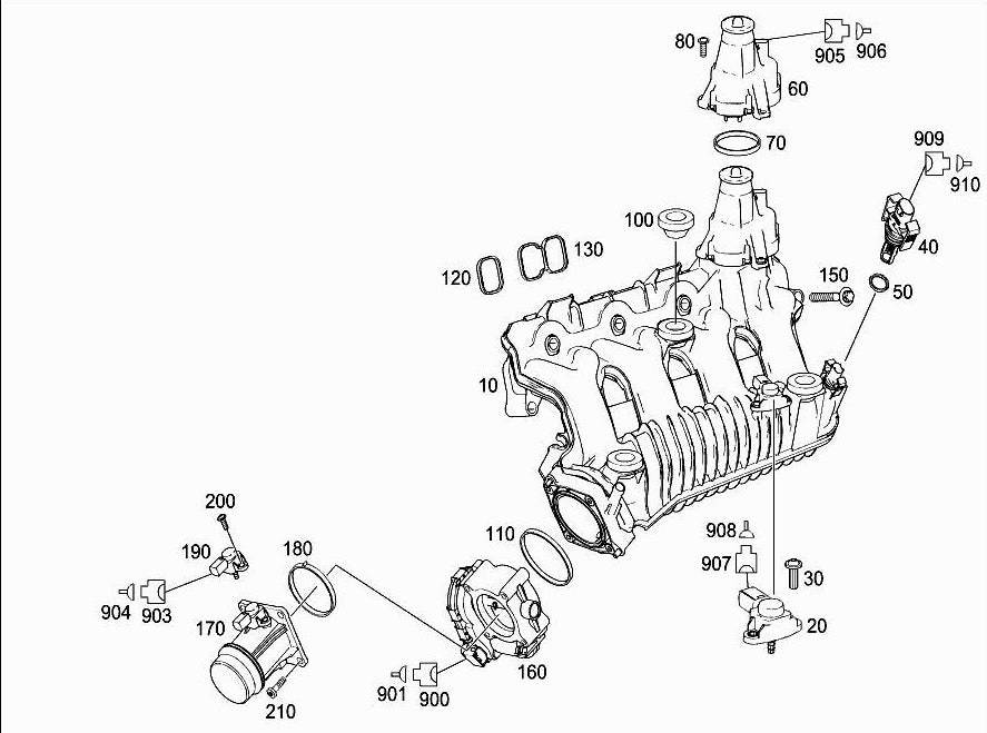 Intake Manifold A2710903037 Compatible With MERCEDES-BENZ C-CLASS (W204) E-CLASS (W212)