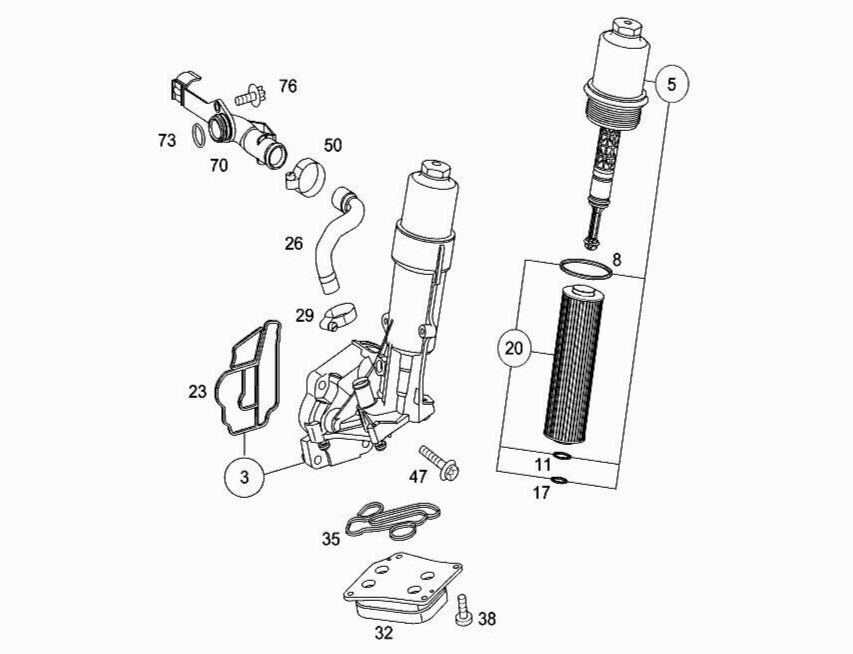 Oil Cooler 2711880401 For MERCEDES-BENZ C-CLASS W203 W204 & E-CLASS W211 Tag-O-31