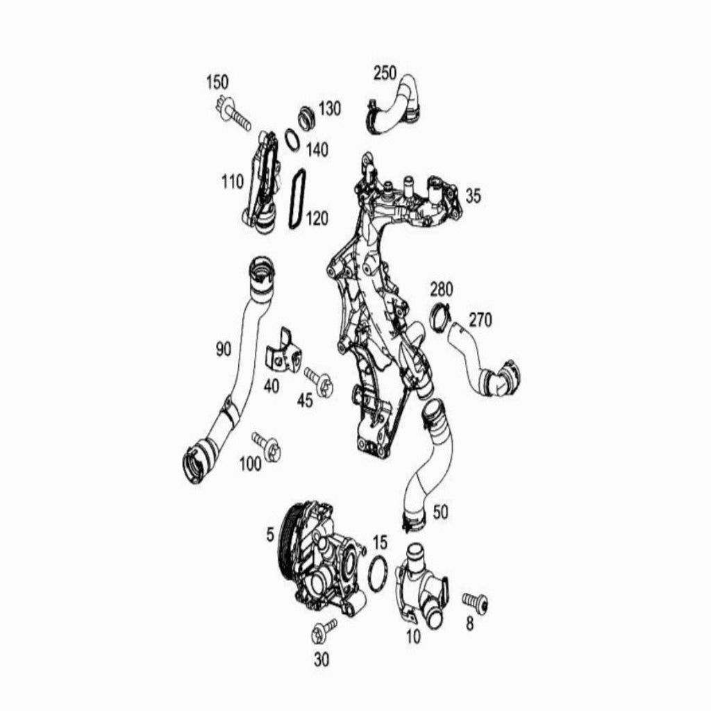 Elbow (Thermostat) 6512000715 Compatible With MERCEDES-BENZ A-CLASS W176 & B-CLASS W246, GLA-CLASS X156 Tag-E-14