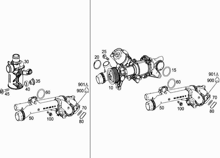 Elbow (Thermostat) 2742000115 2742003100 ASSY (Alluminium) For MERCEDES-BENZ C-CLASS W205 E-CLASS W212 W213 Tag-E-18