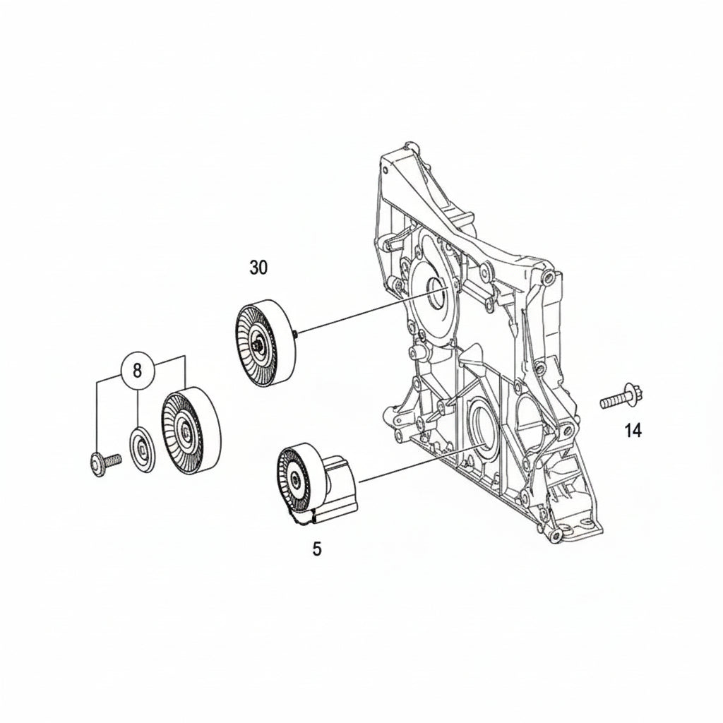 Belt Tensioner With Pulley 2712000470 Compatible with MERCEDES-BENZ C-CLASS (W204) & E-CLASS (W211) & E-CLASS (W212) & GL-CLASS (X164) &  R-CLASS (W251, V251) & S-CLASS (W221, V221)