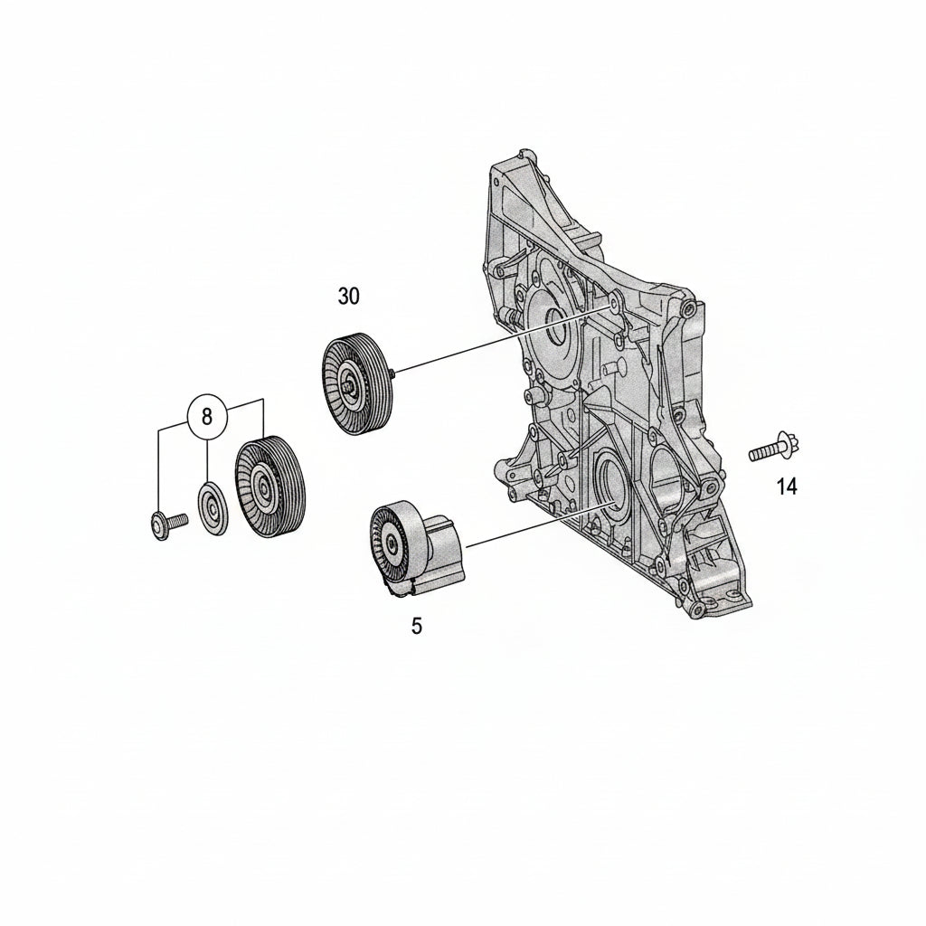 Belt Tensioner With Pulley 2712000470 Compatible with MERCEDES-BENZ C-CLASS (W203) & C-CLASS (W204) & E-CLASS (W211) & E-CLASS (W212) & SLK (R171) & SLK (R172)