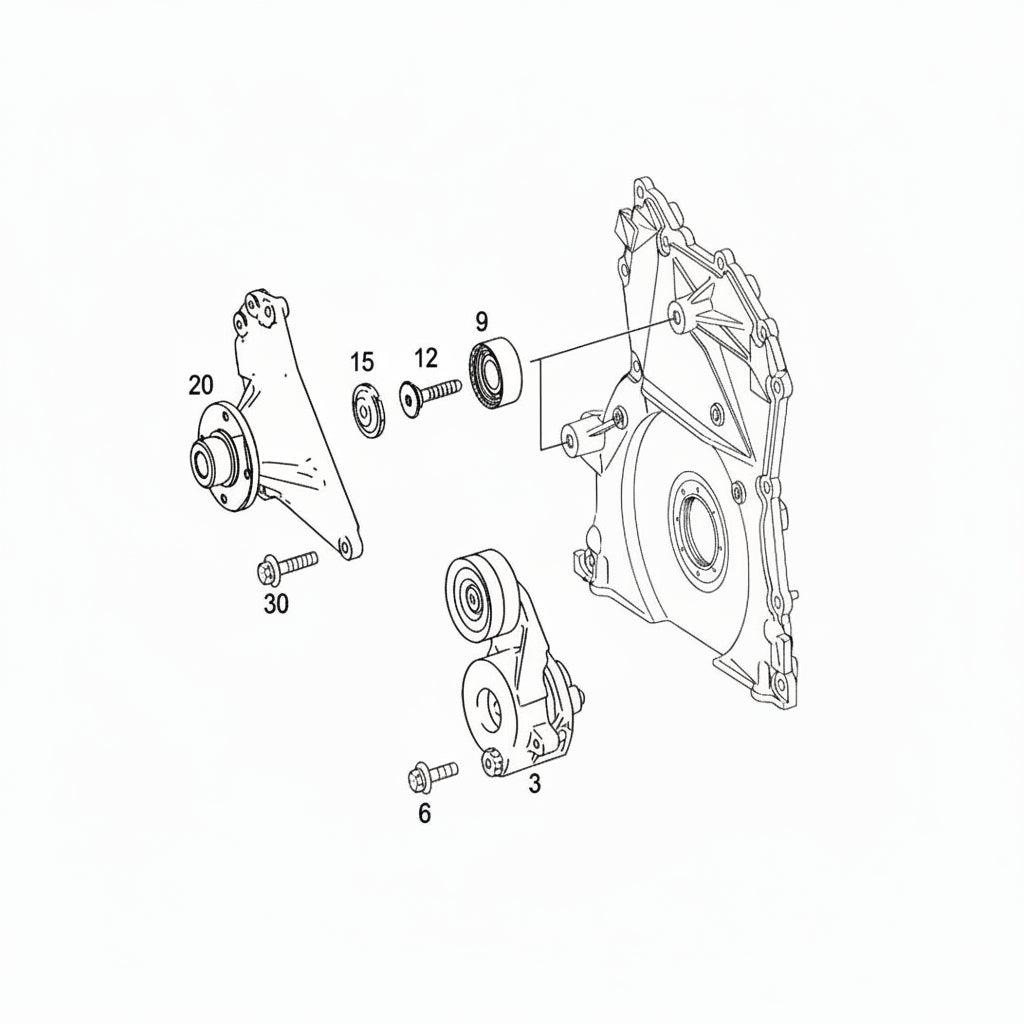 Belt Tensioner With Pulley 6422001370 05175588AA 68040206AA Compatible with MERCEDES BENZ CLS (C219) & E-CLASS (W211) & E-CLASS (W212) & GL-CLASS (X164) & GL-CLASS (X166) & GLE (W166) & GLS (X166) & R-CLASS (W251, V251) & S-CLASS (W221, V221)