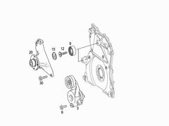 Belt Tensioner With Pulley 6422001370 05175588AA 68040206AA Compatible with MERCEDES BENZ CLS (C219) & E-CLASS (W211) & E-CLASS (W212) & GL-CLASS (X164) & GL-CLASS (X166) & GLE (W166) & GLS (X166) & R-CLASS (W251, V251) & S-CLASS (W221, V221)