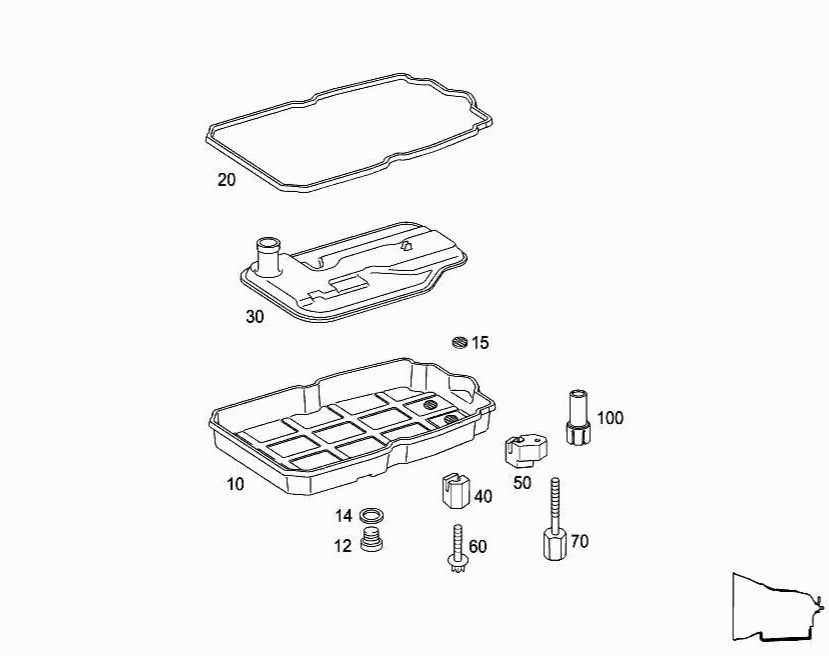 Transmission Oil Pan 2222700512 Compatible With MERCEDES-BENZ C-CLASS W204 & CLS C219 & E-CLASS W211 W212 & GL-CLASS X164 & M-CLASS W164 W166 & R-CLASS W251, V251 & S-CLASS W220 W221 Tag-OP-10