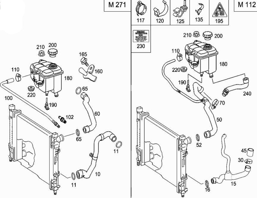 Radiator Hose Pipe 2035015582 Compatible with MERCEDES-BENZ C-CLASS W203 Tag-H-72