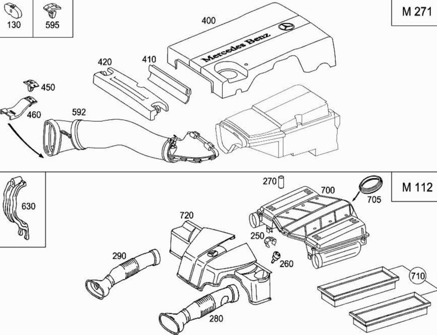 Intake Hose Pipe 2710900282  for Mercedes-Benz C-CLASS W203 Tag-H-14