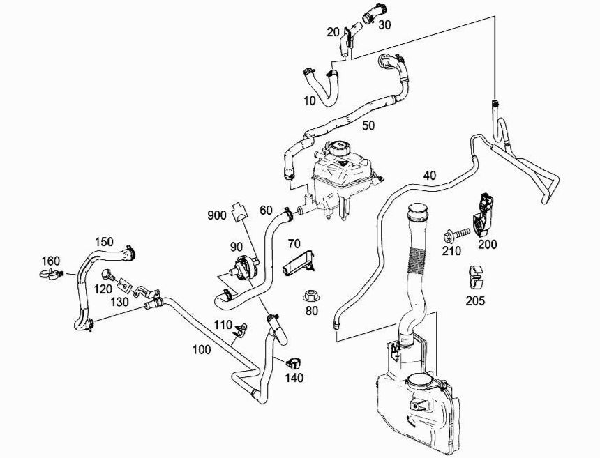 Heater Water Hose Connection Fitting 1669971659 For Mercedes-Benz  GLS W166 Tag-E-04