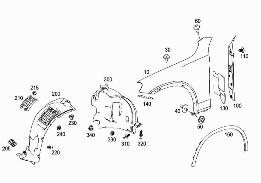 Front Left Wheel Arch (EYEBROW) 2538850522 Compatible With MERCEDES BENZ GLC X253 2016-2018 Tag-EY-09