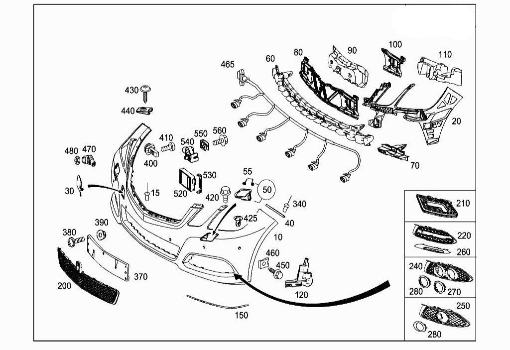 Front Licence Plate Grill A2128170078 2128170078 Compatible With Mercedes Benz  E CLASS W212 Tag No.308