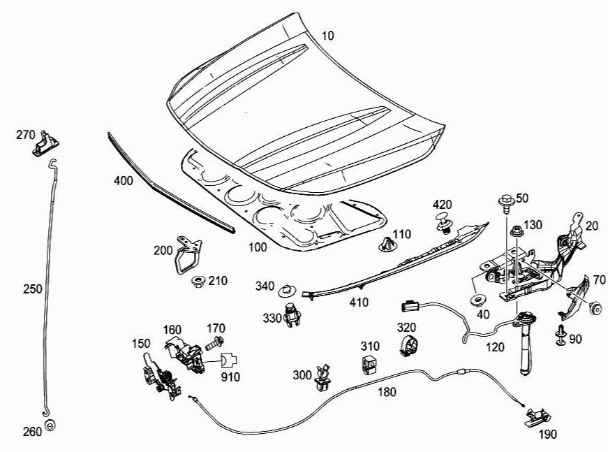 Bonnet Lock Lower A2468800460 & 2468800460 Compatible With MERCEDES-BENZ A-CLASS (W176) B-CLASS Sports Tourer (W246, W242)