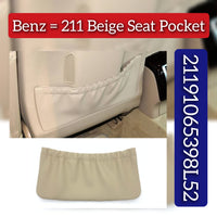 Beige Seat Storage Pocket Cover 21191065398L52 Compatible With Mercedes Benz  E CLASS W211 2002-2009