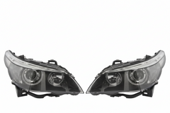 Complete Headlight Assembly ( Bi-Xenon LED) Left 63127160193 & Right 63127160194 Compatible With BMW E60 E61 (Old)