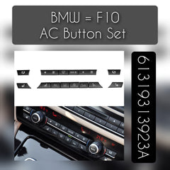 Heater Climate Control Button Cap, Smooth Air Conditioning Button Cover 61319313923 (Set Of 10) Compatible with BMW 5 Series (F10) & 5 Gran Turismo (F07)