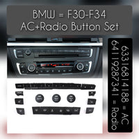 AC & Radio Button (Set Of 24) 63316814188 (AC) & 64119287341 (RADIO) Compatible with BMW 3 Series (F30, F80) & 3 Gran Turismo (F34)