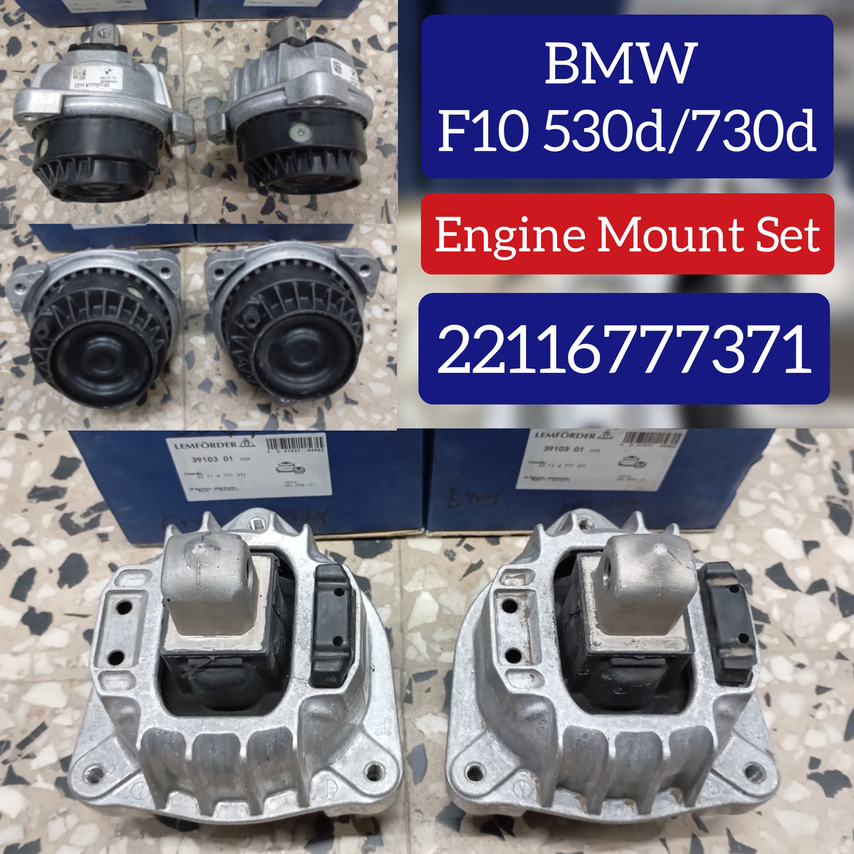 Front Engine Mount 22116777371 Compatible With BMW 5 Series F10 & 5 Gran Turismo F07 & 6 Coupe F13 & 6 Gran Coupe F06 & 7 Series F01, F02, F03, F04 530D / 730D