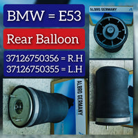 Rear Air Suspension Springs Right 37126750356 37121095580 & Left 37126750355 37121095579 Compatible With BMW X5 E53