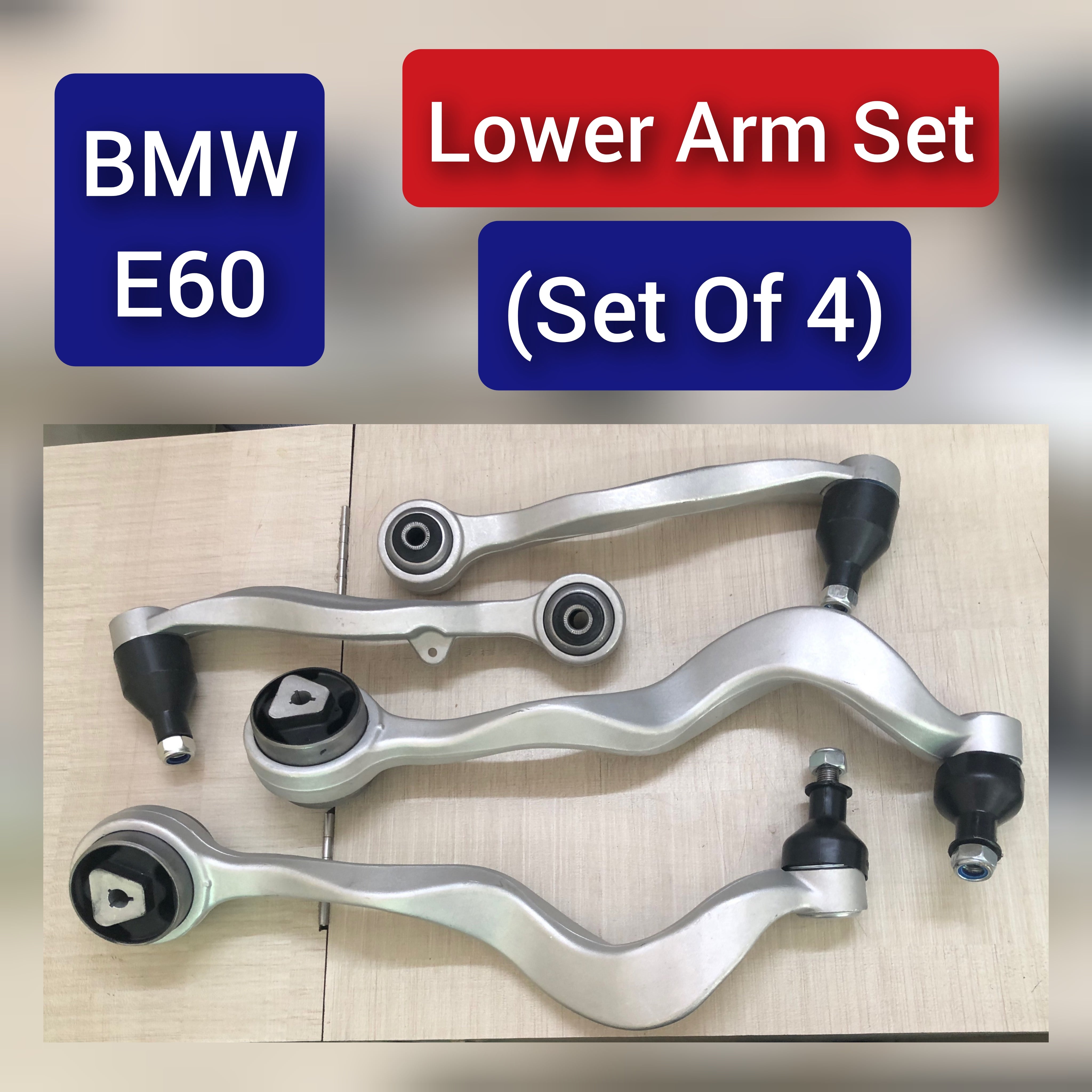 Front Lower Control Arm (Set Of 4) 31102348046 31102348047 31122347965 31122347963 Compatible with BMW 5 Series E60