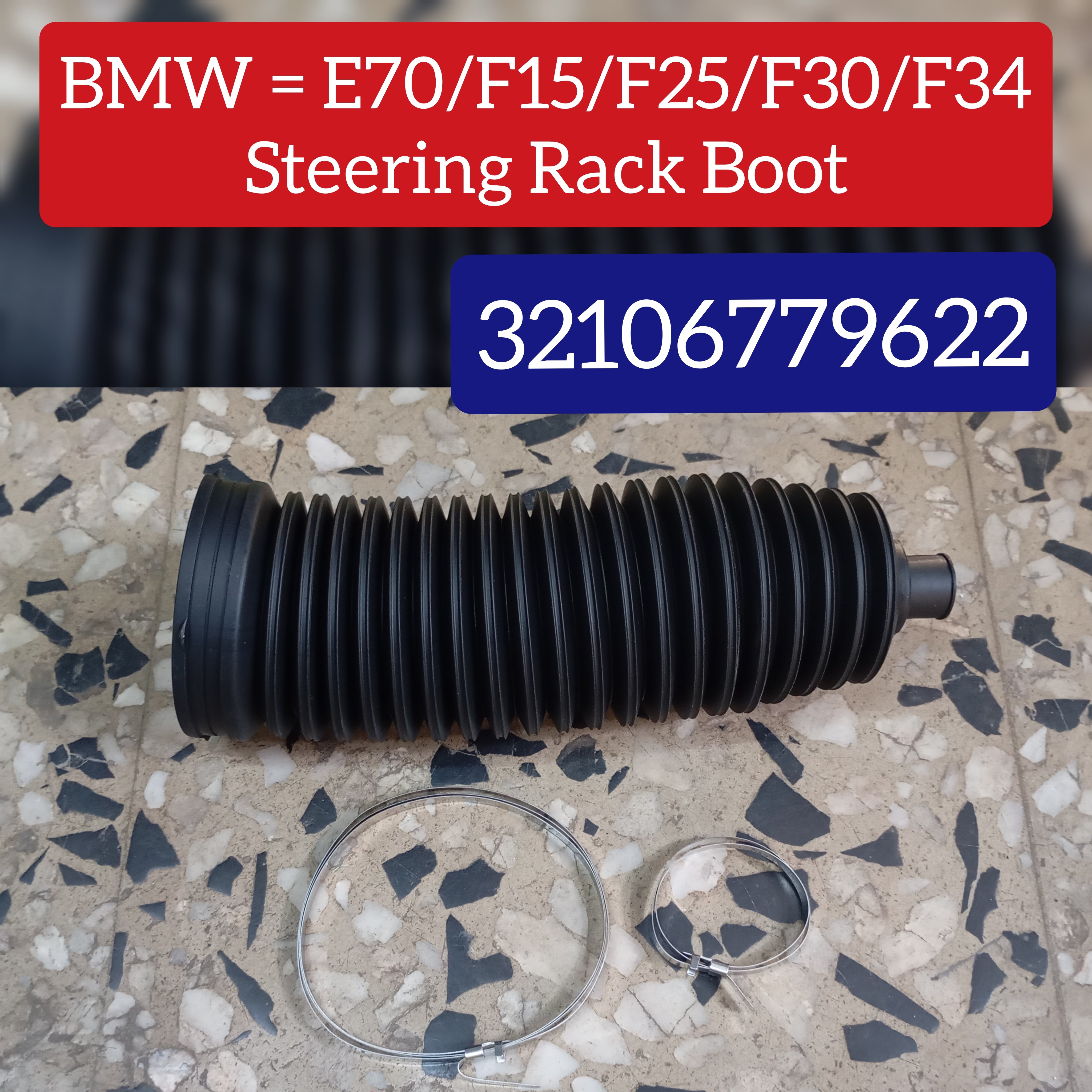 Front  Steering Rack Boot Kit 32106779622 32102353824 Compatible With BMW 3 Series (F30, F80) & 3 Series  Gran Turismo (F34) & X3 (F25) & X5 (E70) & X5 (F15, F85) & X6 (E71, E72)