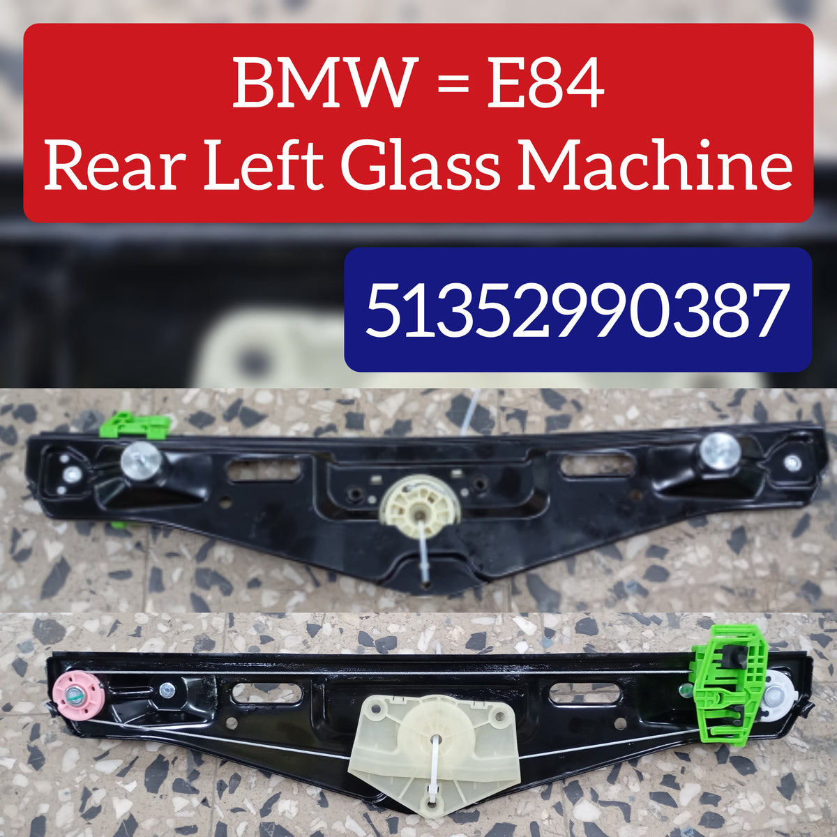 Rear Left Power Window Regulator 51352990387 Compatible with BMW X1 (E84)