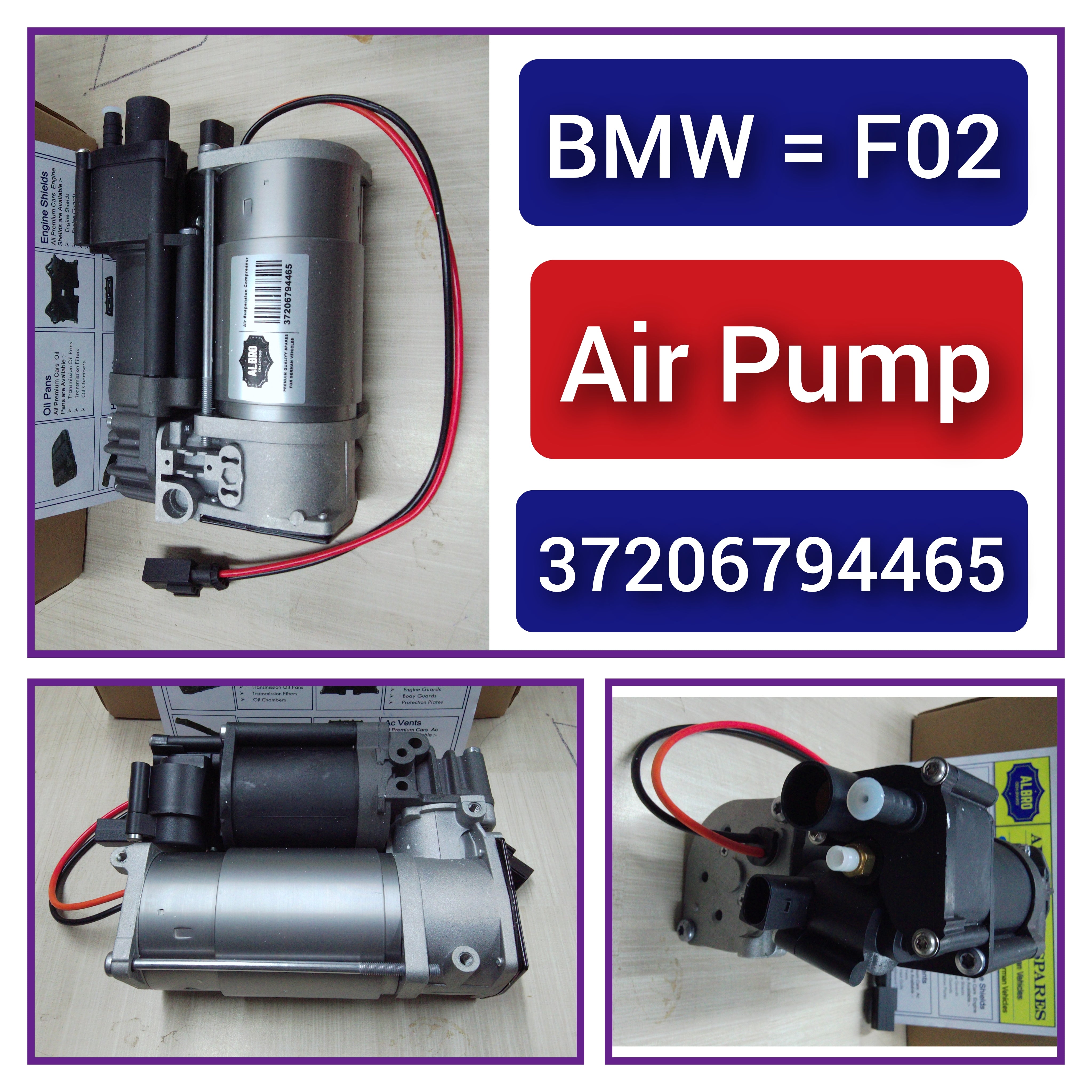 Air Suspension Compressor Pump  37206864215 Compatible With BMW 7 Series F02