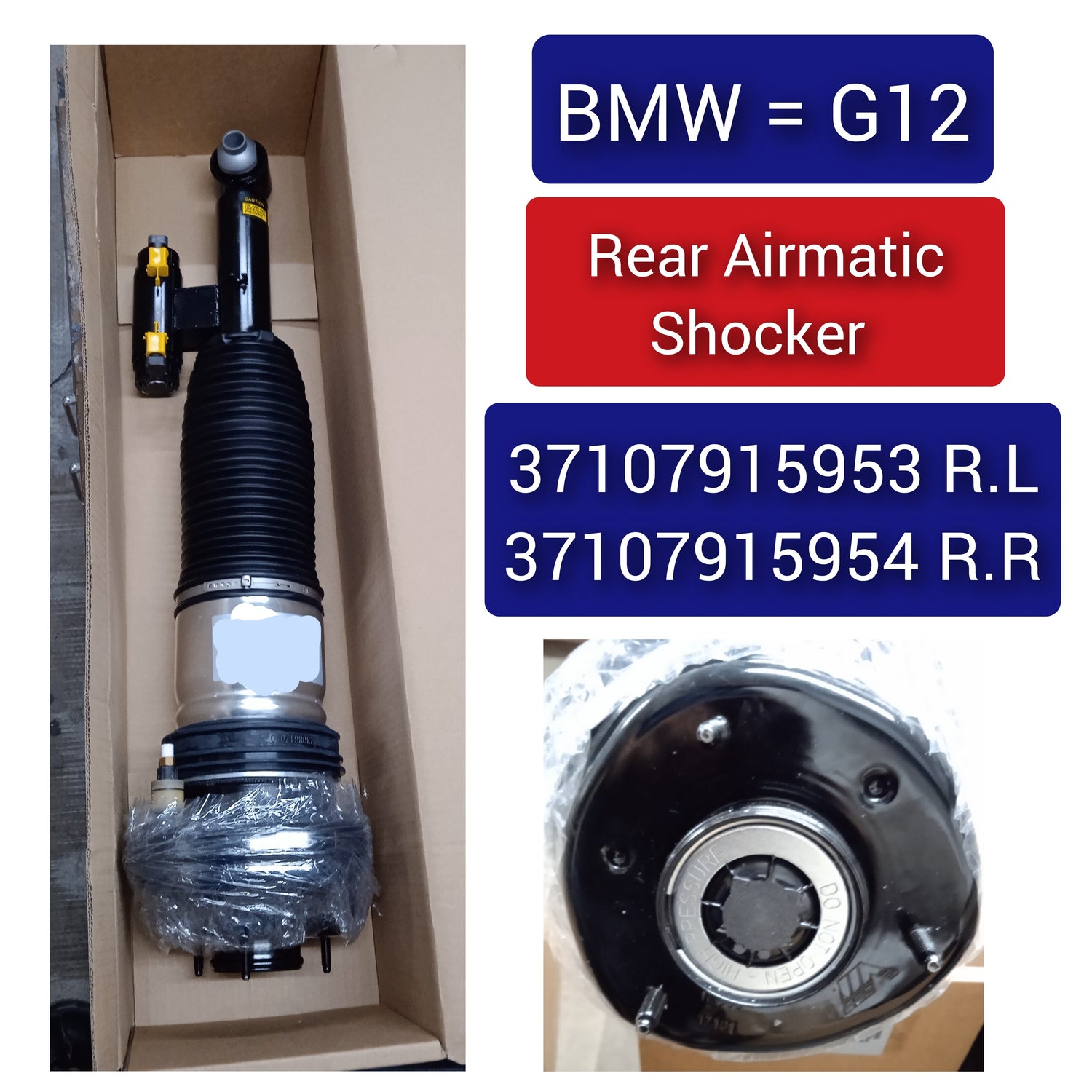 Rear Right Air Suspension Shock Absorber Strut 37107915953 37106874593 Compatible With BMW 7 Series (G11, G12)