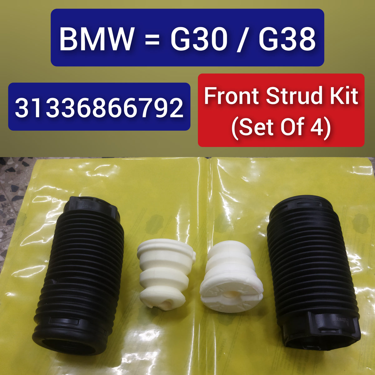 Front Strut Kit (Buffer & Boot ) 31336866792 Compatible With BMW  5 Series G30 - G38 Set of 4