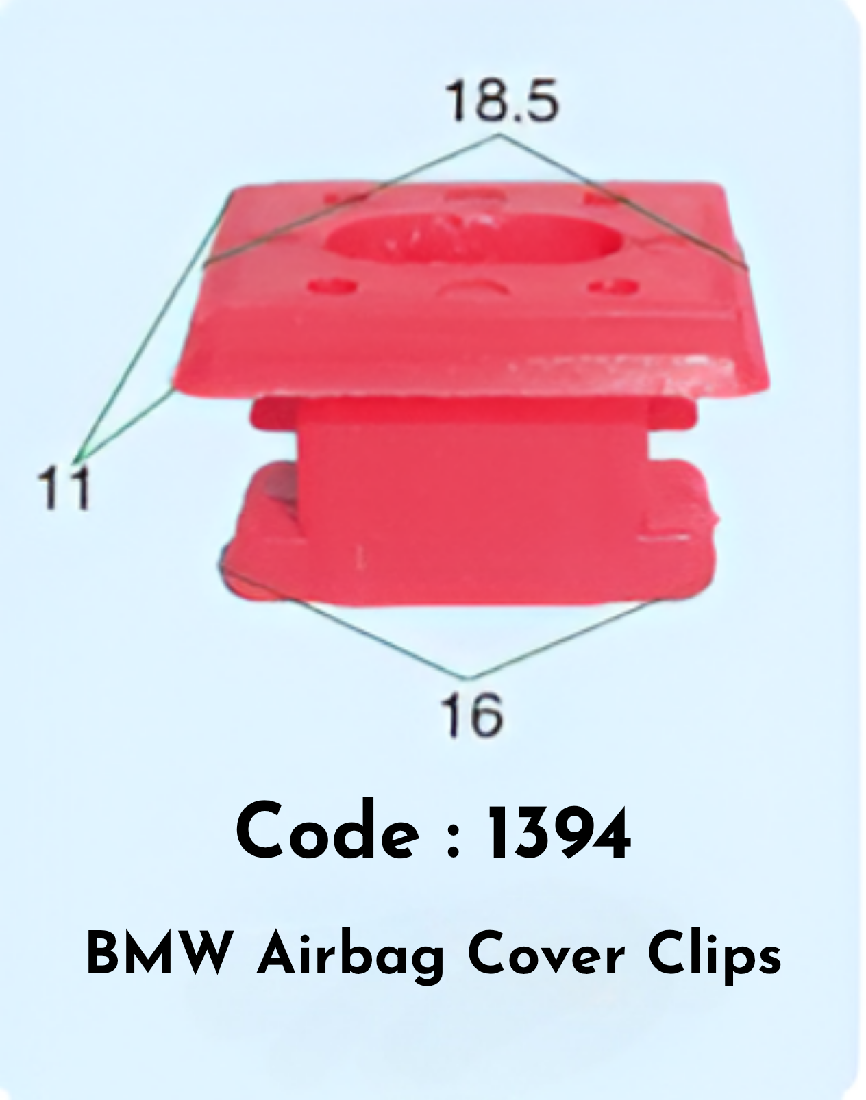 Airbag Cover Clips (Set of 10) Code:1394 Compatible With BMW