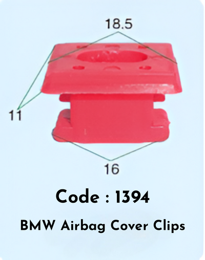 Airbag Cover Clips (Set of 10) Code:1394 Compatible With BMW