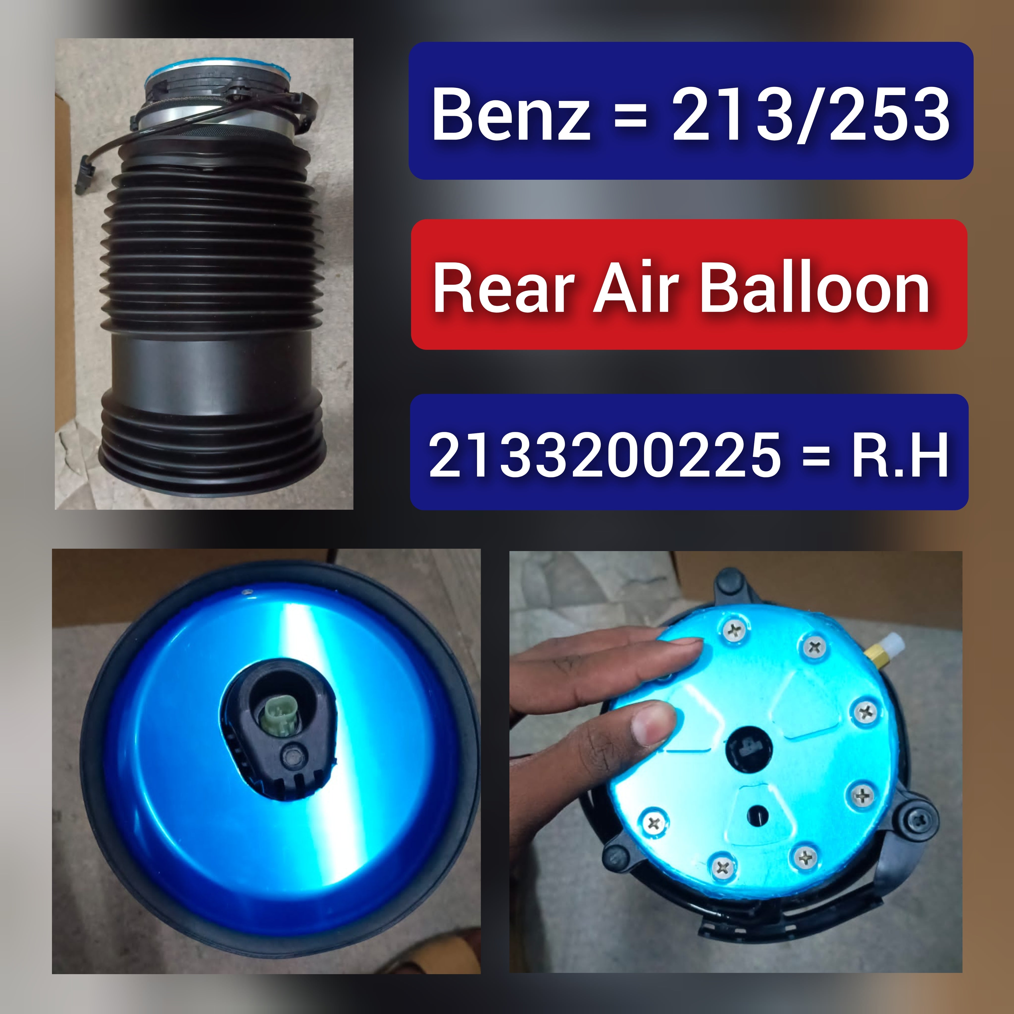 Rear Right Air Suspension Spring Bag 2133200225 2133201025 2133280200 Compatible With MERCEDES-BENZ CLS (C257) & E-CLASS (W213) & GLC (X253)