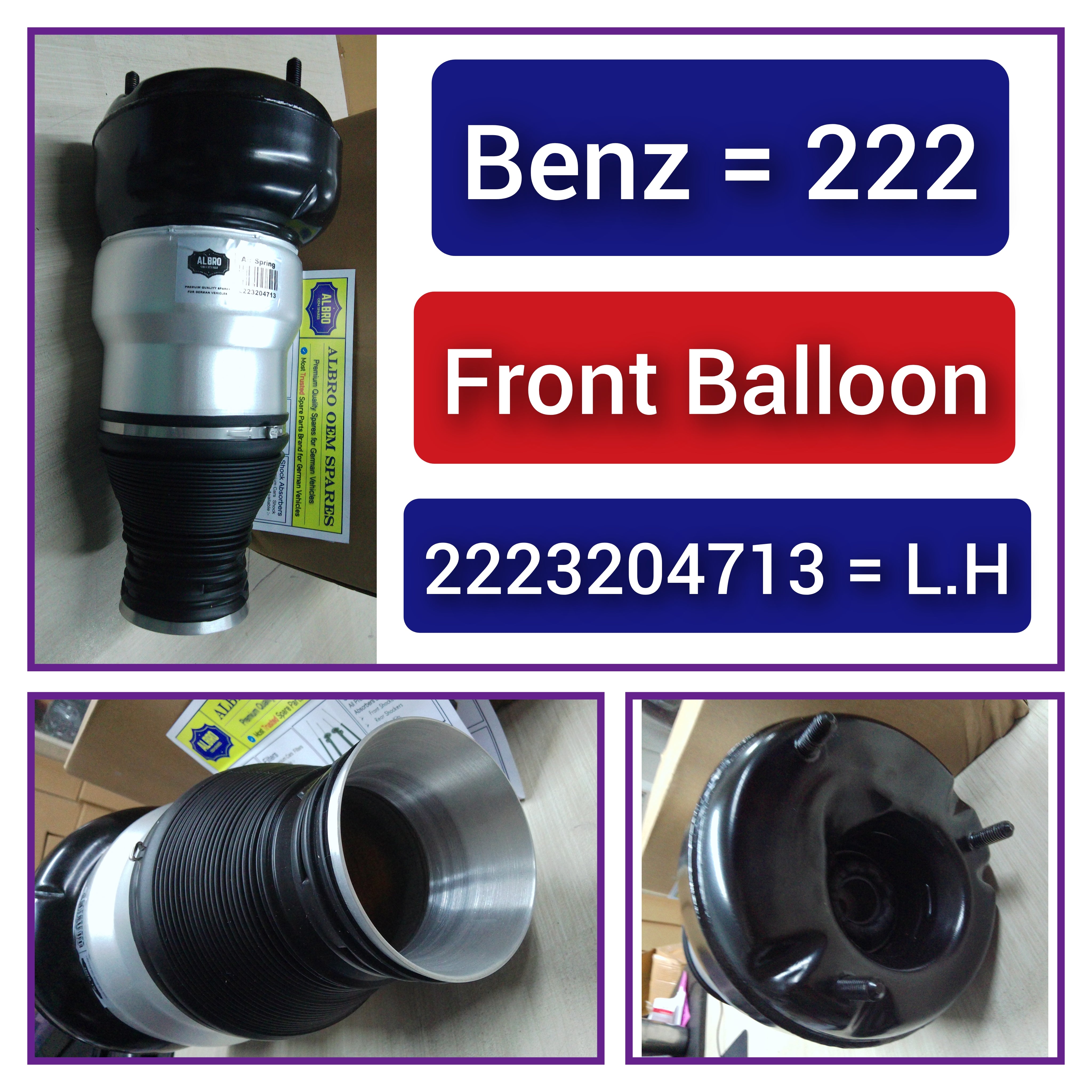 Front Left Air Suspension Spring 2223201900 2223202300 2223204713 Compatible With MERCEDES-BENZ S-CLASS W222