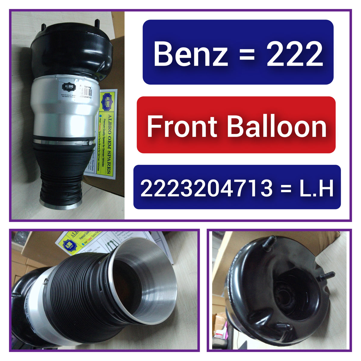 Front Left Air Suspension Spring 2223201900 2223202300 2223204713 Compatible With MERCEDES-BENZ S-CLASS W222